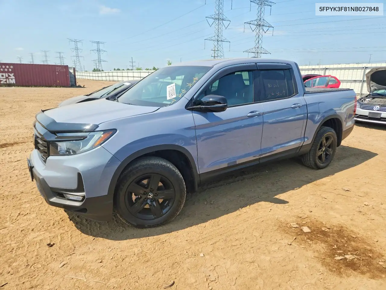 2022 Honda Ridgeline Black Edition VIN: 5FPYK3F81NB027848 Lot: 61183096
