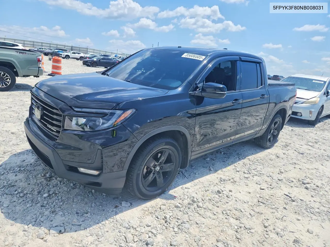 2022 Honda Ridgeline Black Edition VIN: 5FPYK3F80NB008031 Lot: 85606505