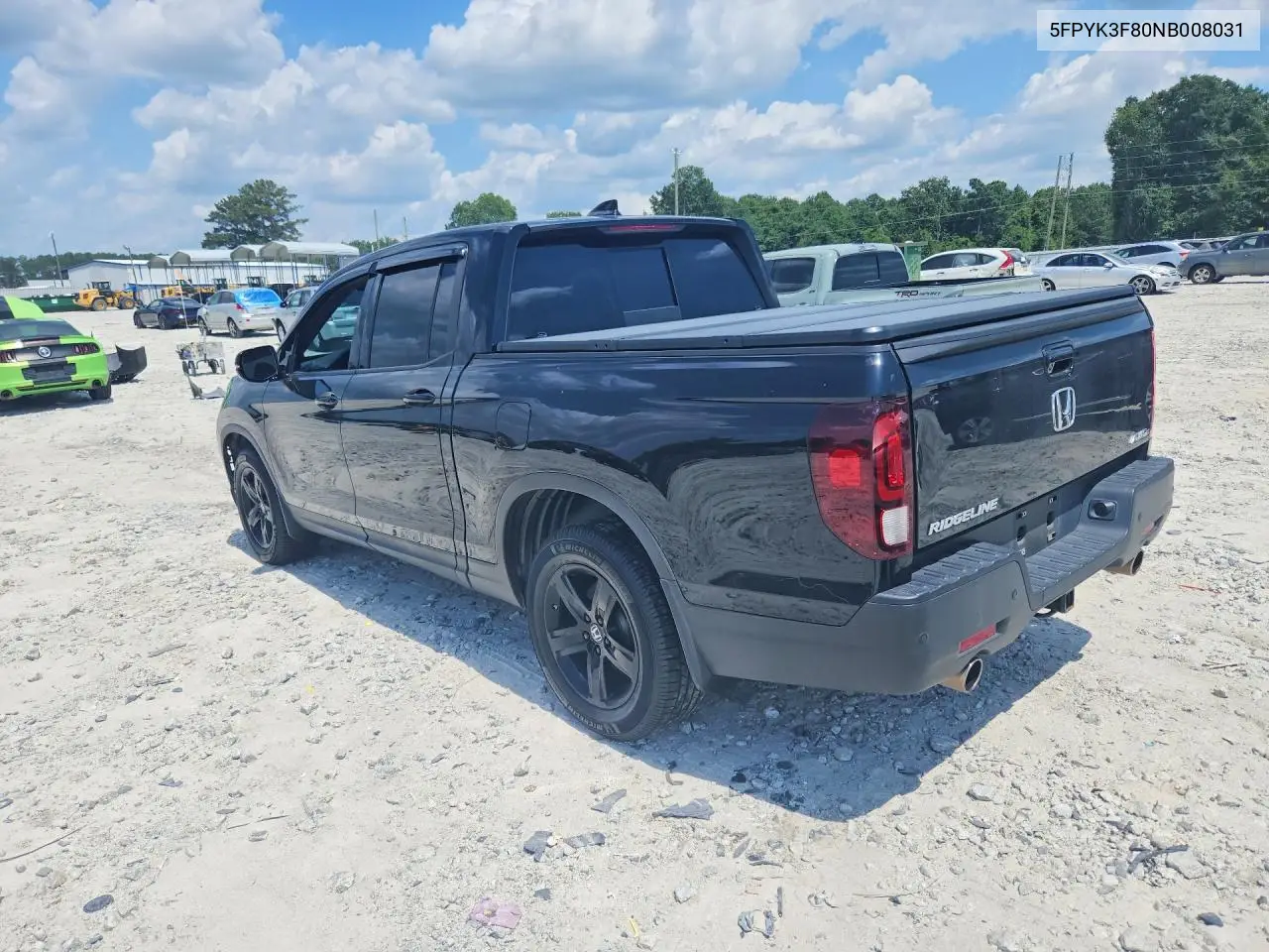 2022 Honda Ridgeline Black Edition VIN: 5FPYK3F80NB008031 Lot: 85606505