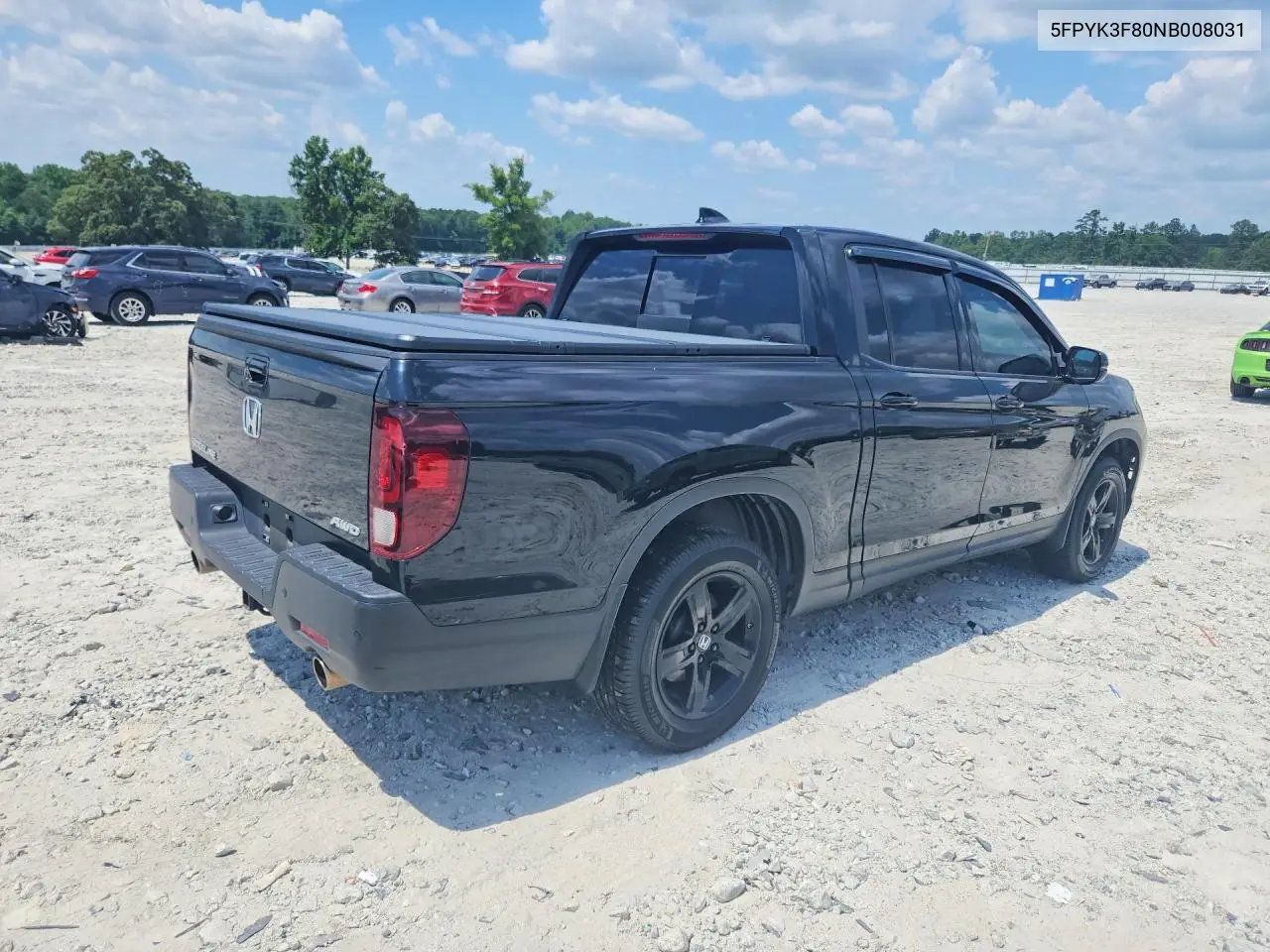 2022 Honda Ridgeline Black Edition VIN: 5FPYK3F80NB008031 Lot: 85606505