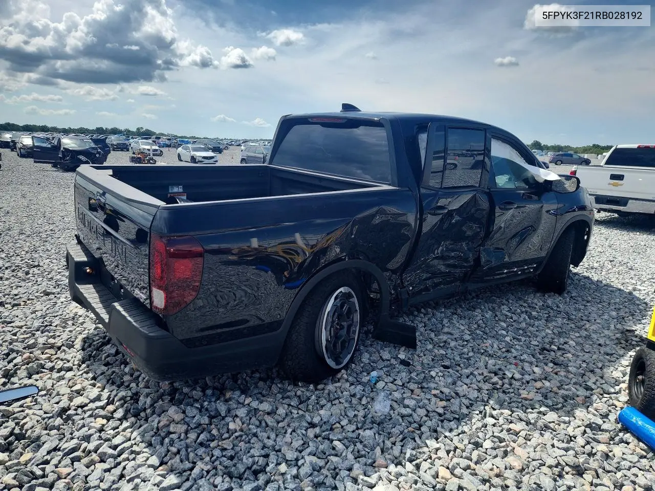 2024 Honda Ridgeline Sport VIN: 5FPYK3F21RB028192 Lot: 59621916