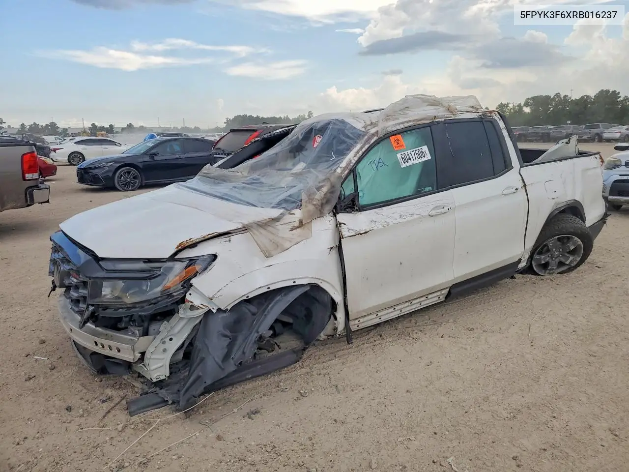 2024 Honda Ridgeline Trail Sport VIN: 5FPYK3F6XRB016237 Lot: 60417506