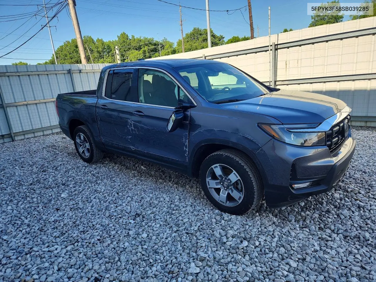 2025 Honda Ridgeline Rtl VIN: 5FPYK3F58SB039285 Lot: 56069846