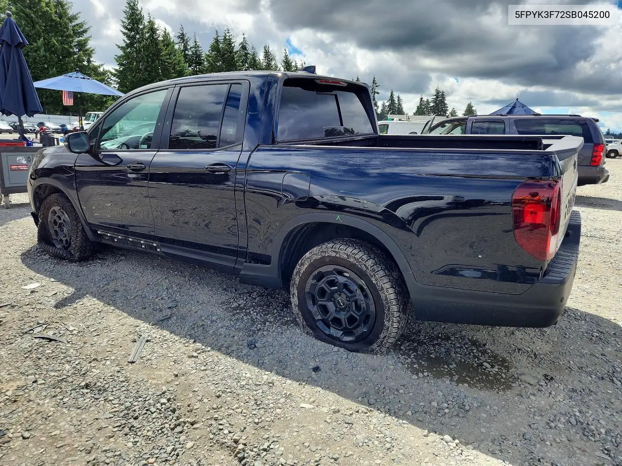 2025 Honda Ridgeline Trail Sport VIN: 5FPYK3F72SB045200 Lot: 58137926