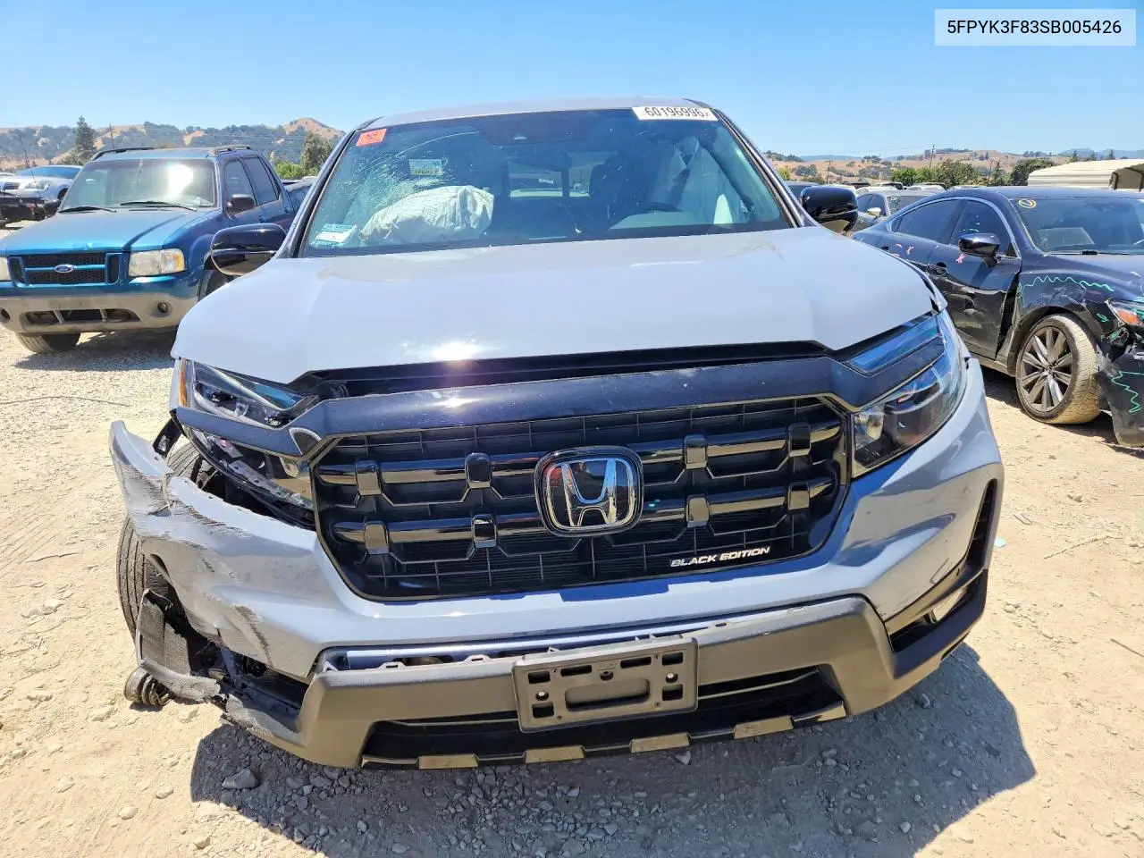 2025 Honda Ridgeline Black Edition VIN: 5FPYK3F83SB005426 Lot: 60196996