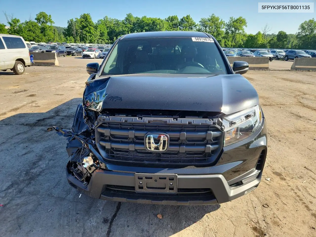 2026 Honda Ridgeline Rtl VIN: 5FPYK3F56TB001135 Lot: 58974876