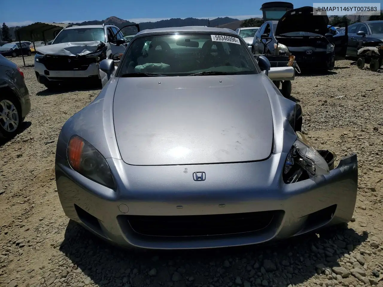 2000 Honda S2000 VIN: JHMAP1146YT007583 Lot: 59346096