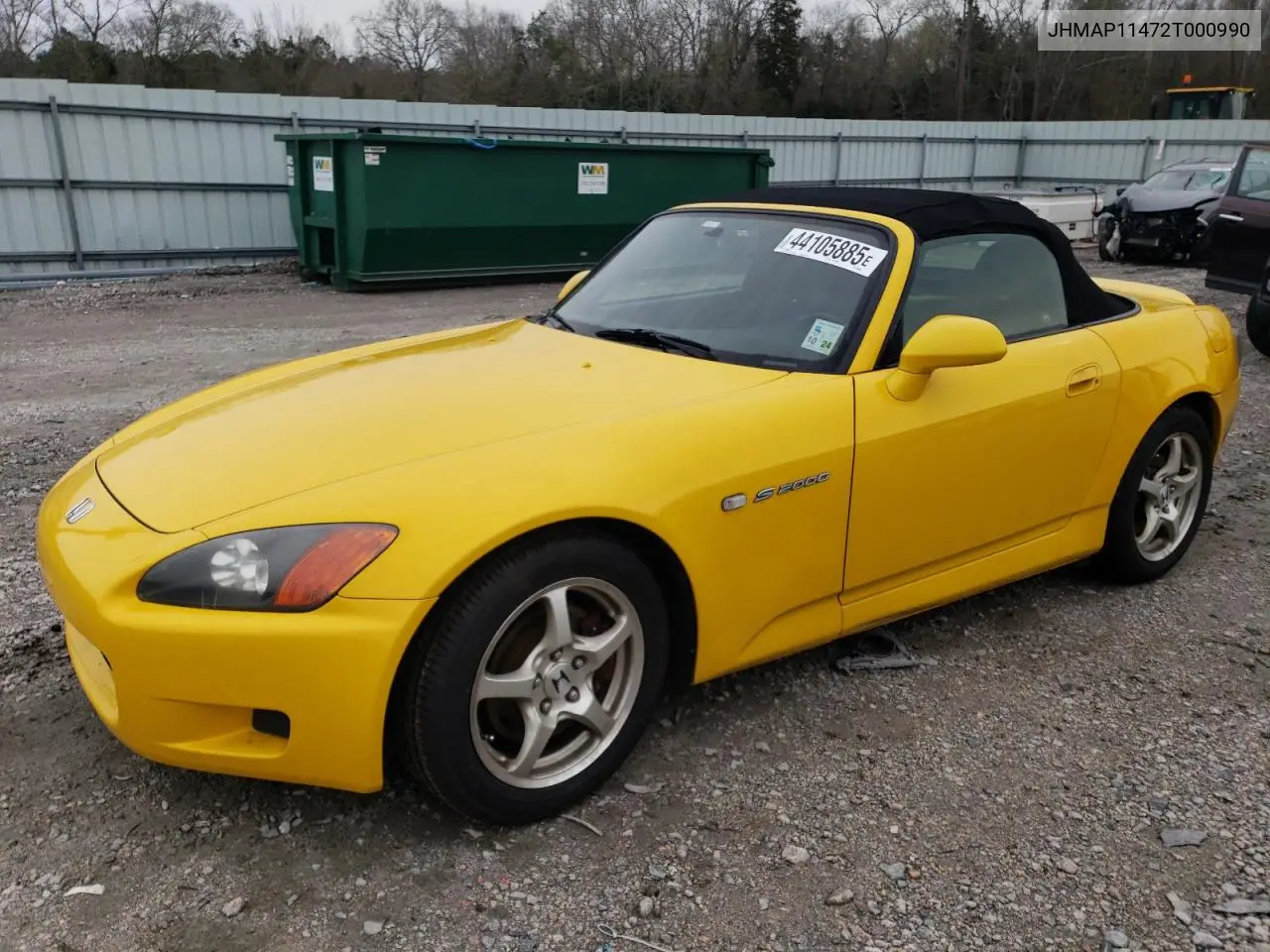 2002 Honda S2000 VIN: JHMAP11472T000990 Lot: 53035886