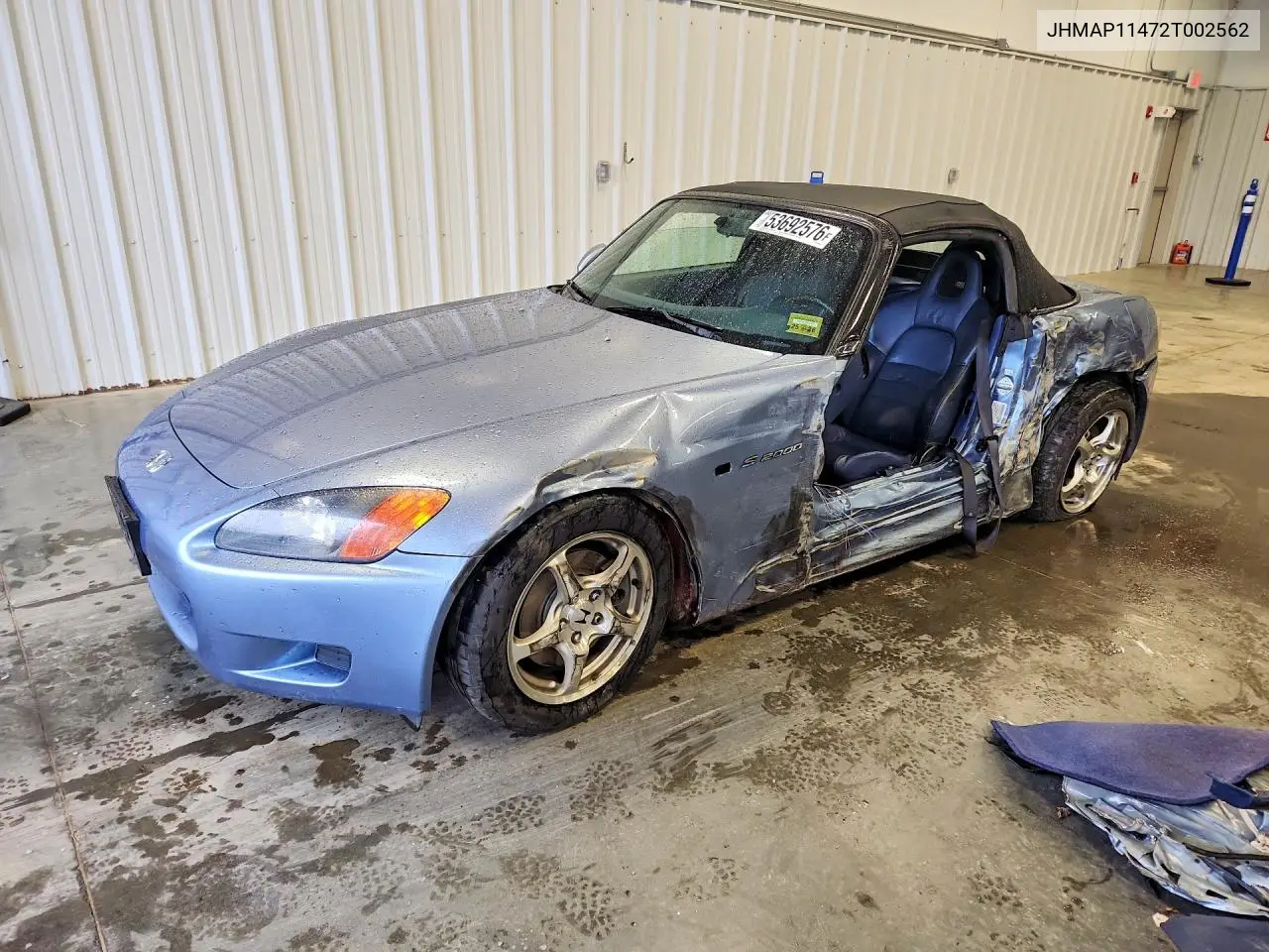 2002 Honda S 2000 VIN: JHMAP11472T002562 Lot: 53692576