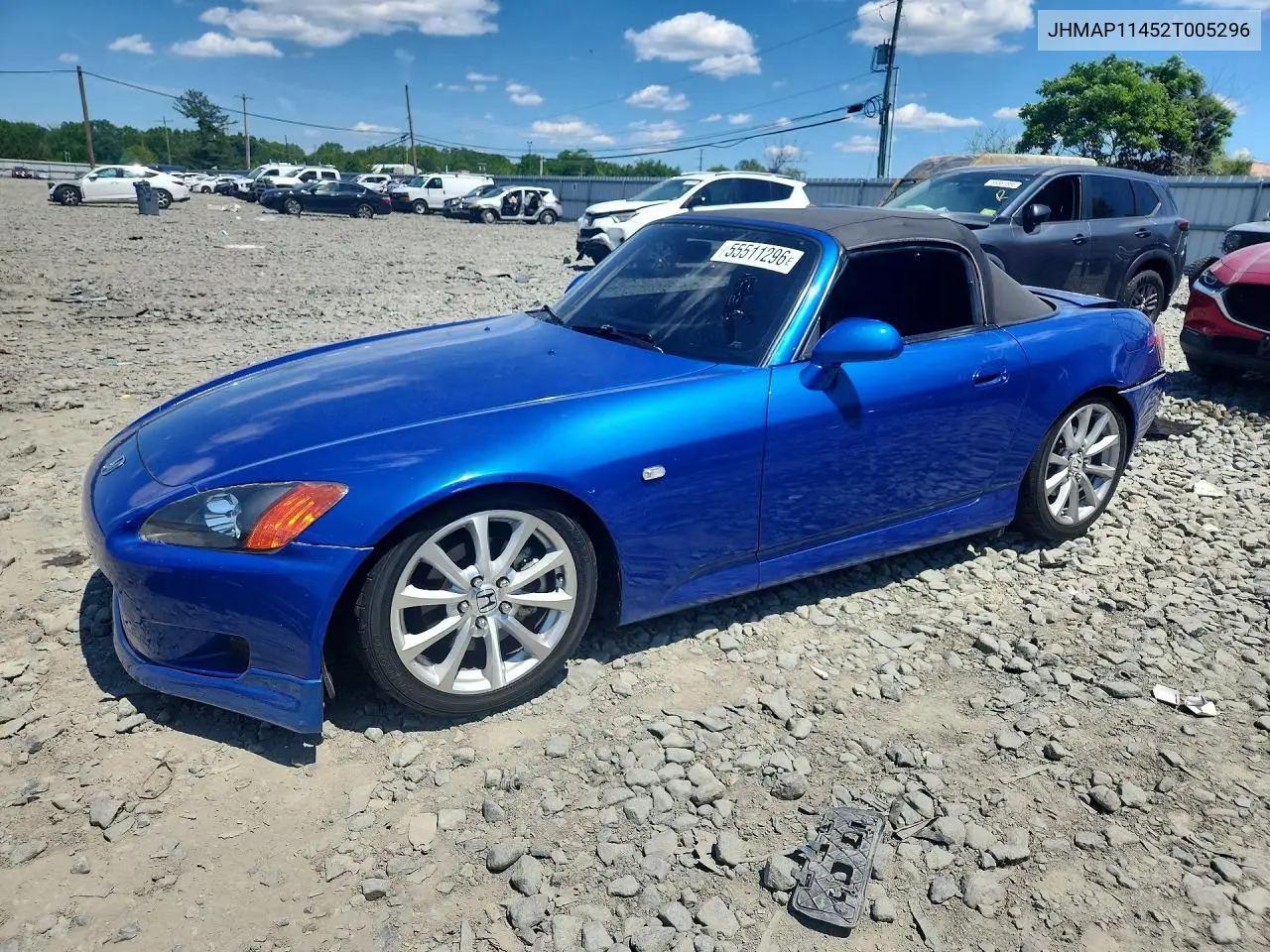 2002 Honda S2000 VIN: JHMAP11452T005296 Lot: 55511296