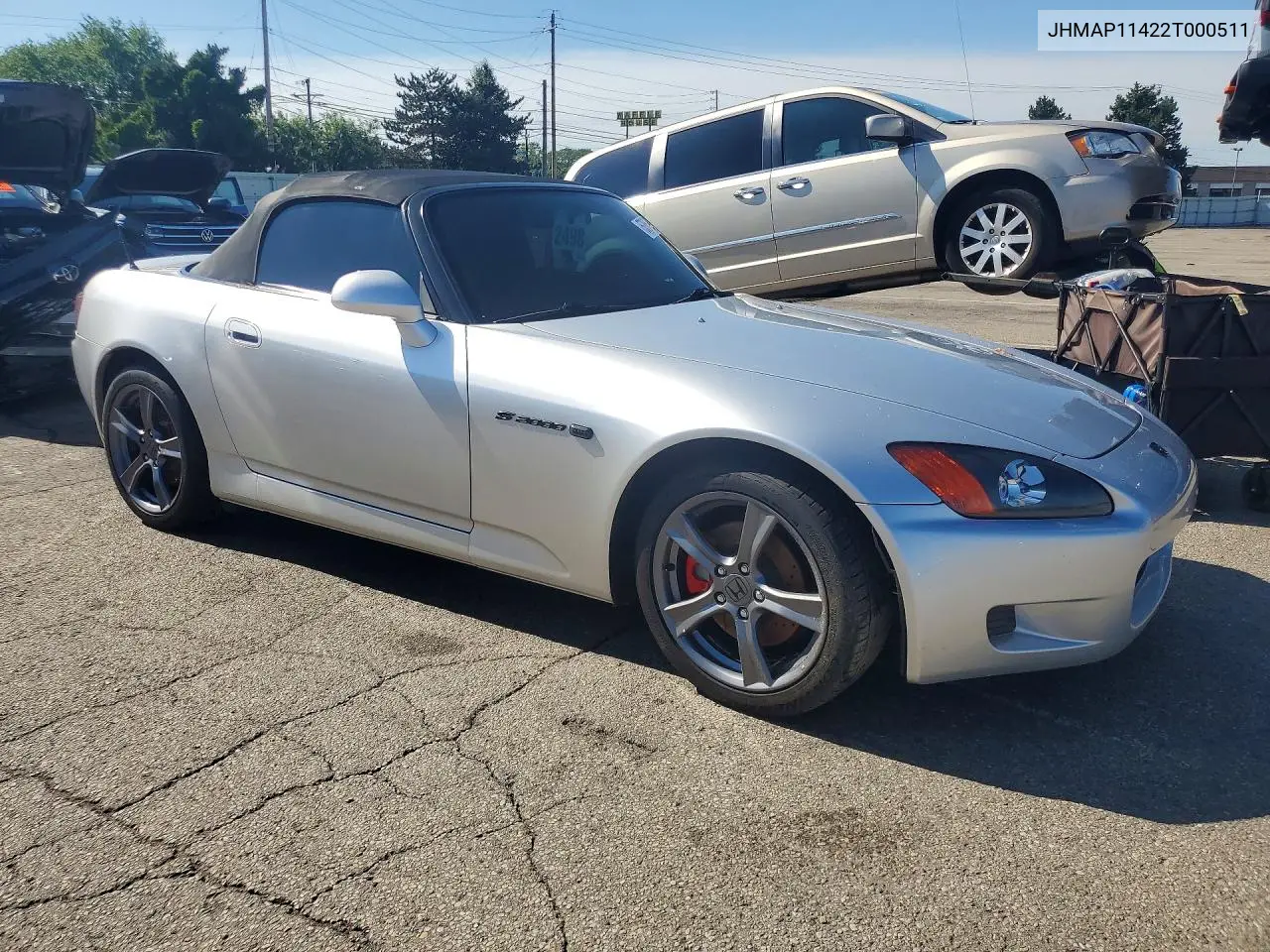 2002 Honda S2000 VIN: JHMAP11422T000511 Lot: 57659996
