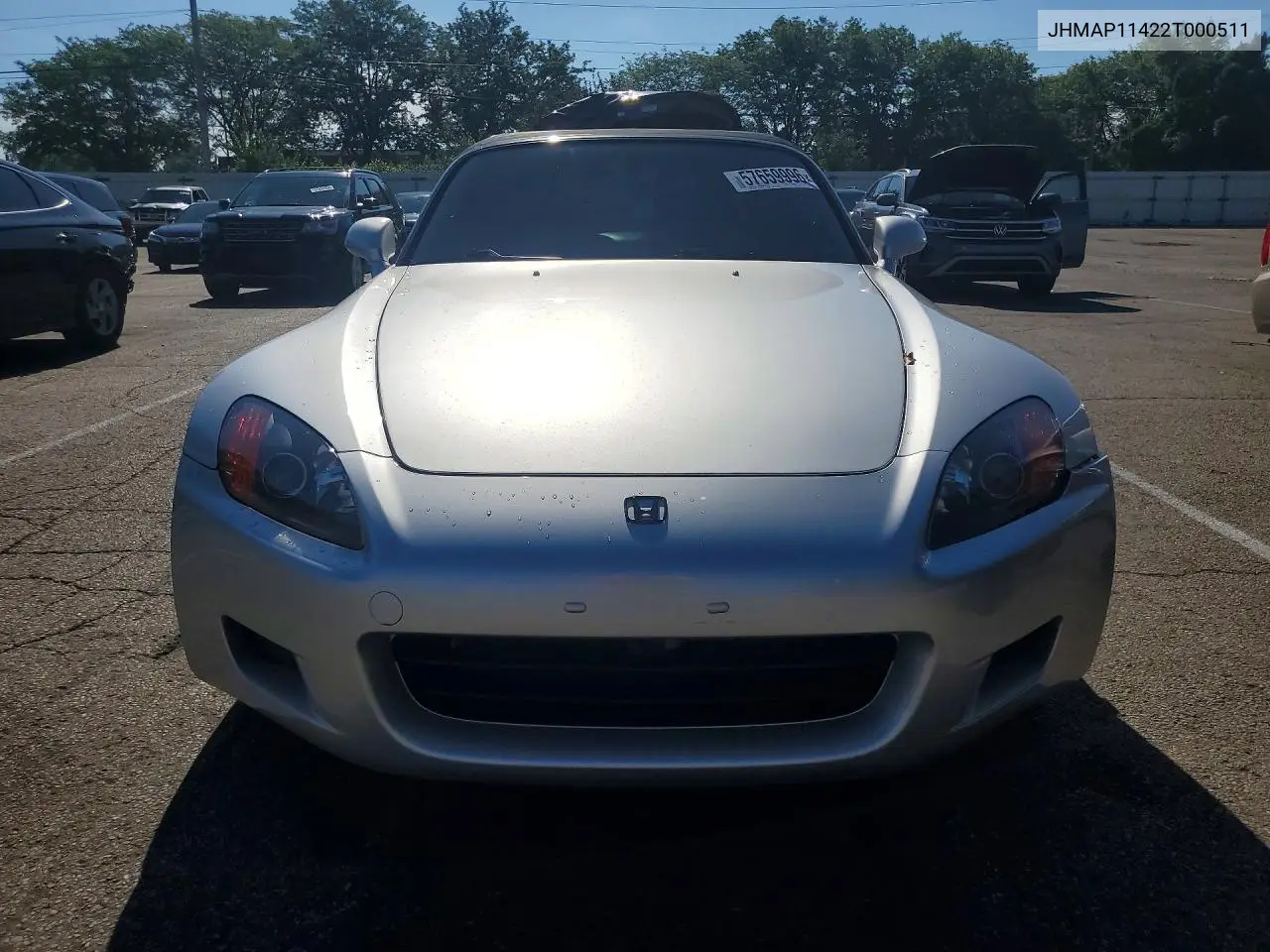 2002 Honda S2000 VIN: JHMAP11422T000511 Lot: 57659996