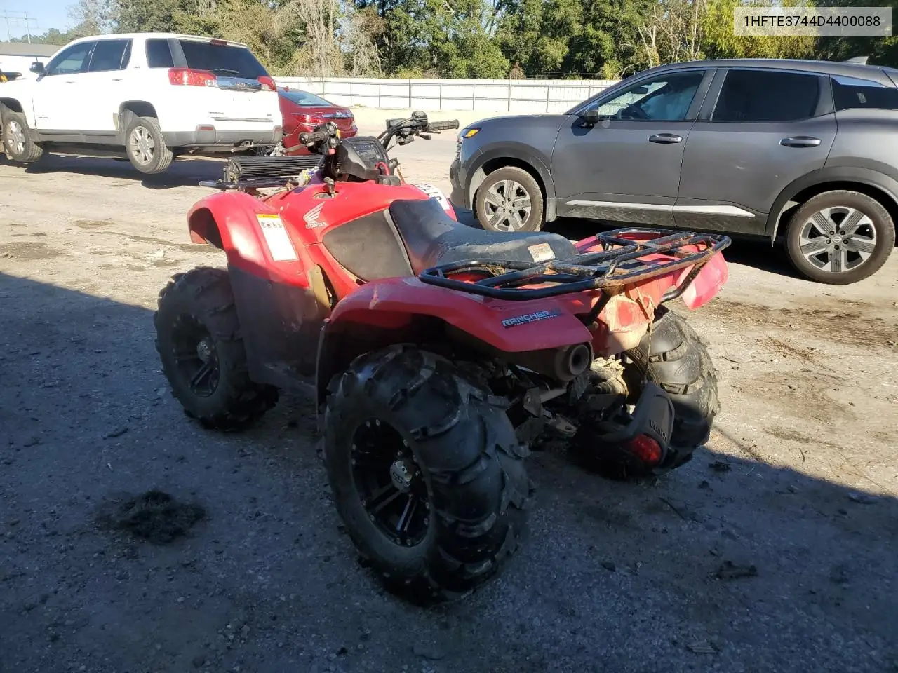 2013 Honda Fourtrax Rancher Atv VIN: 1HFTE3744D4400088 Lot: 91123285
