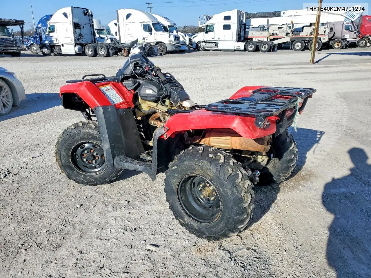 2021 Honda Rancher Atv VIN: 1HFTE40K2M4701294 Lot: 76576375