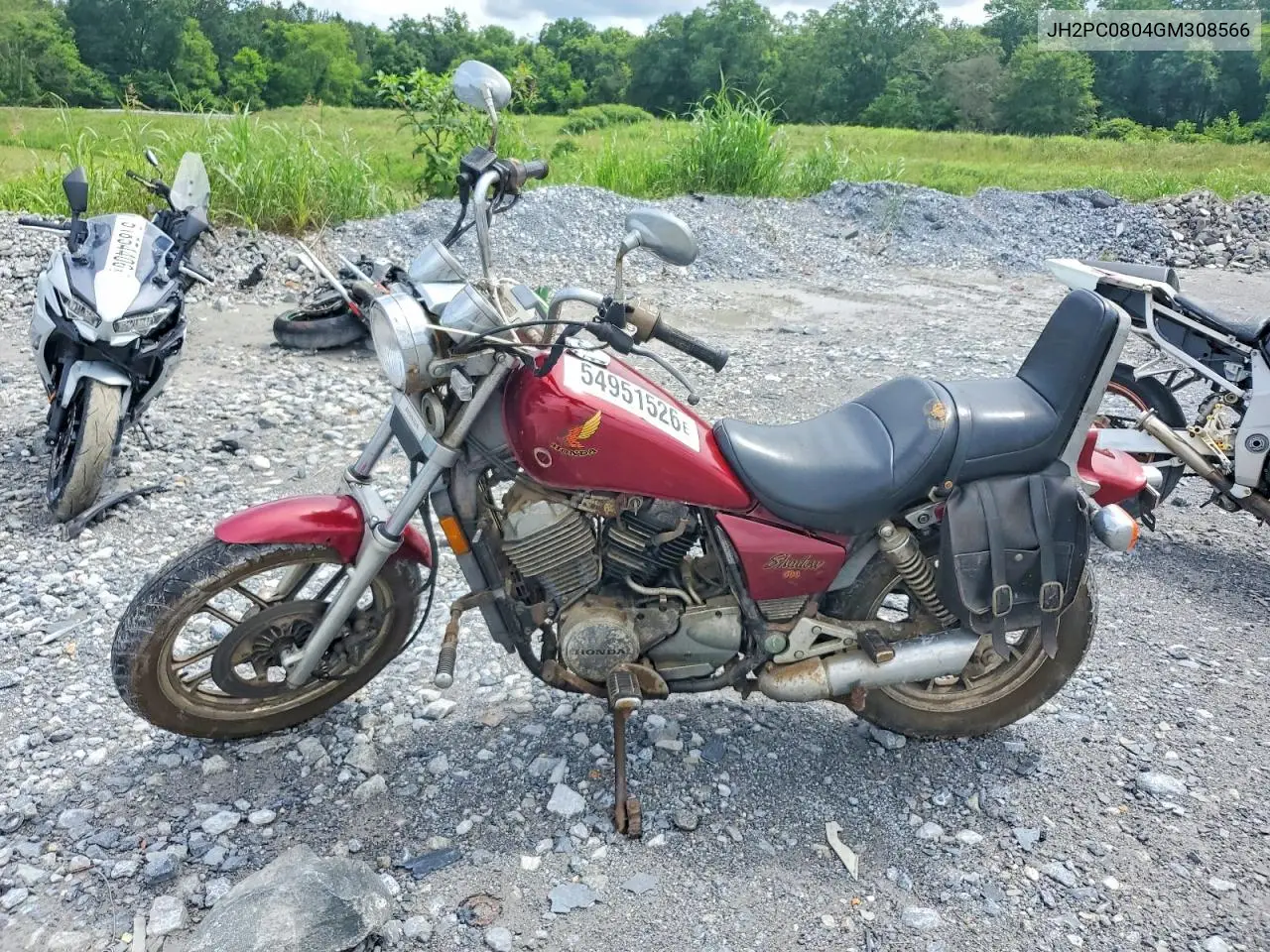 1986 Honda Vt500 C VIN: JH2PC0804GM308566 Lot: 54951526