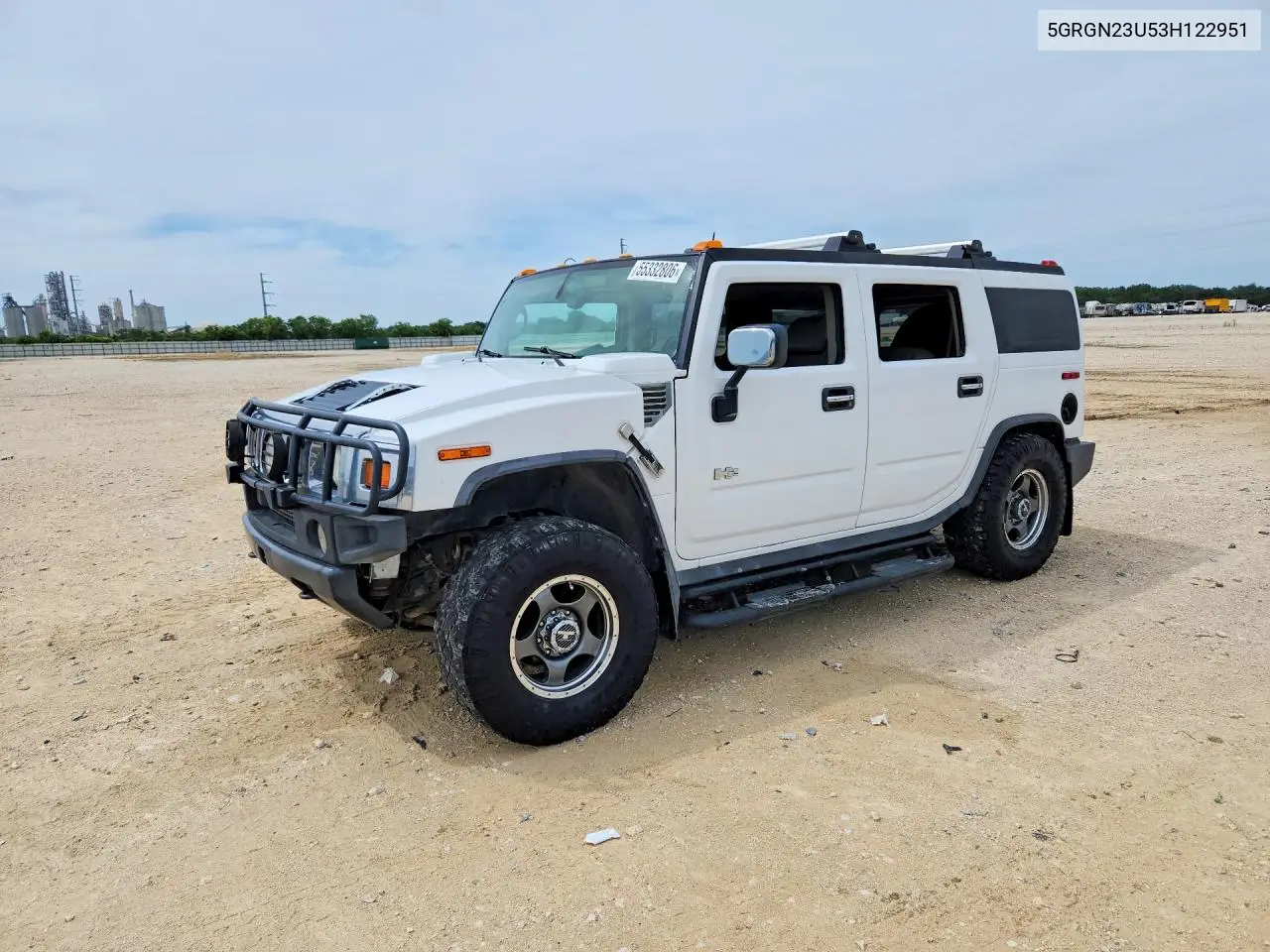 2003 Hummer H2 VIN: 5GRGN23U53H122951 Lot: 55332806