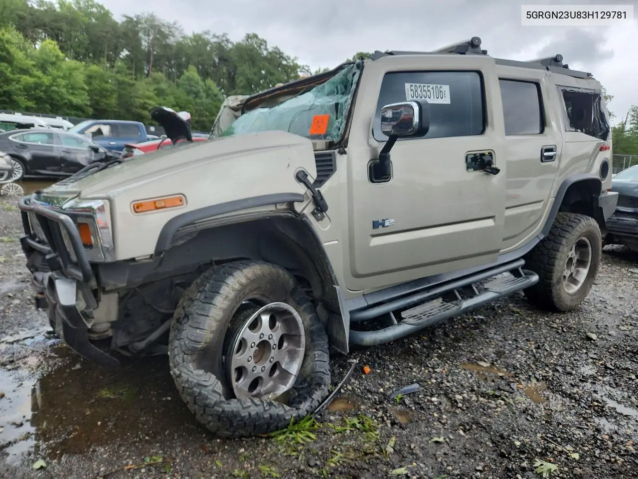2003 Hummer H2 VIN: 5GRGN23U83H129781 Lot: 58355106