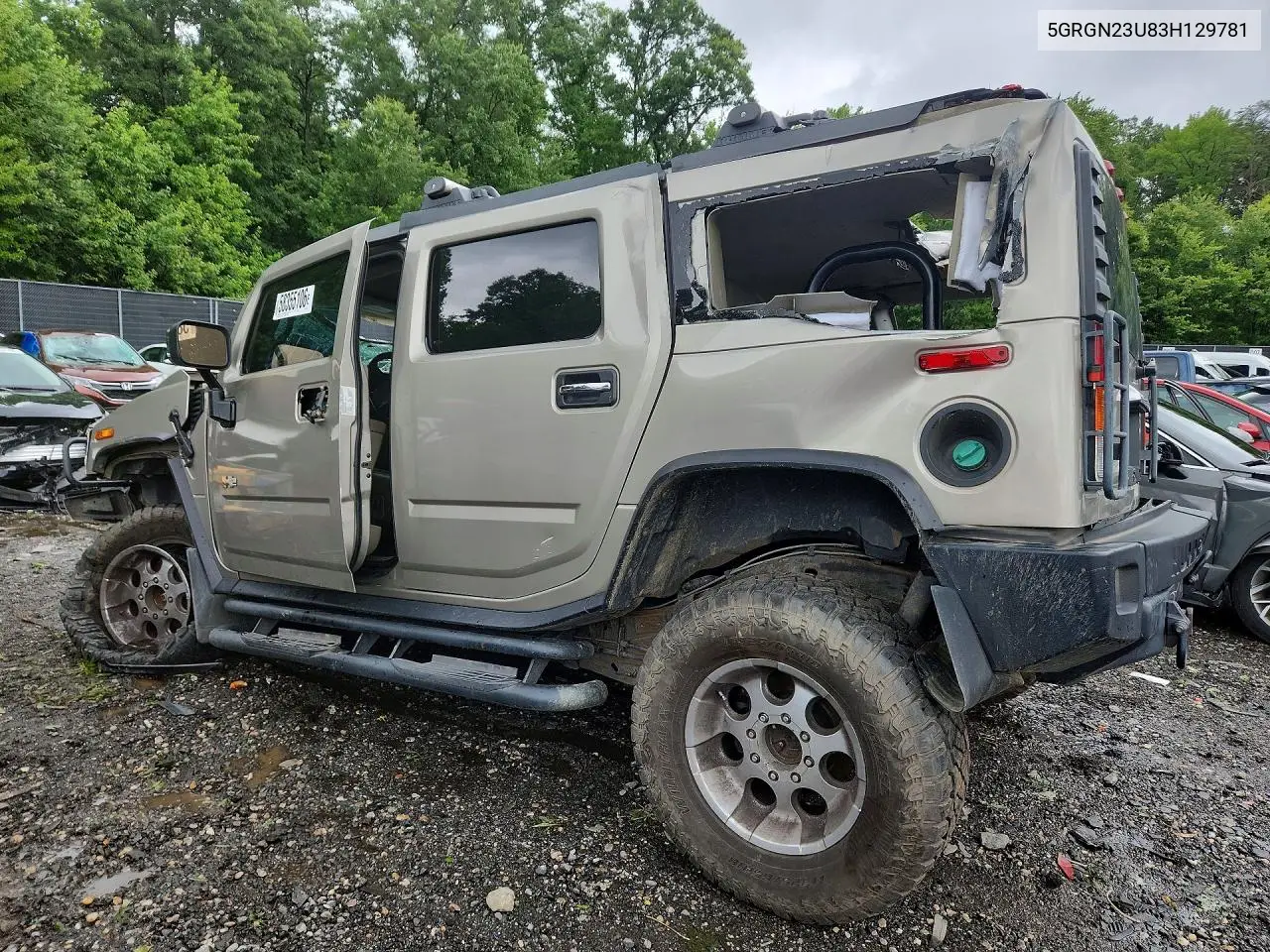 2003 Hummer H2 VIN: 5GRGN23U83H129781 Lot: 58355106