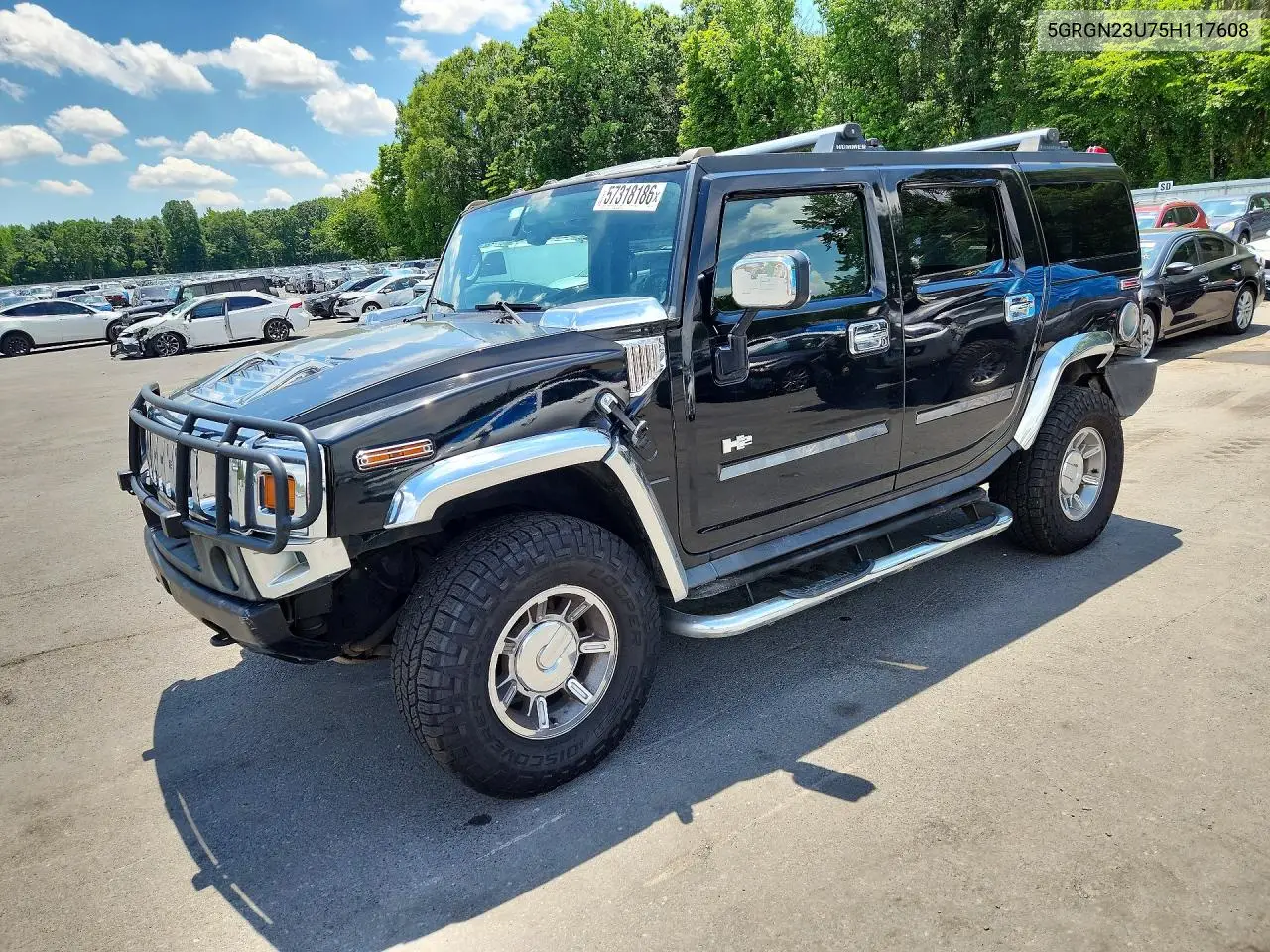 2005 Hummer H2 VIN: 5GRGN23U75H117608 Lot: 57318186