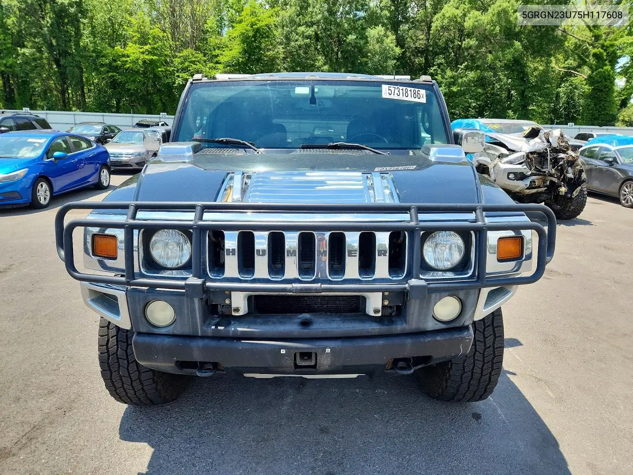 2005 Hummer H2 VIN: 5GRGN23U75H117608 Lot: 57318186