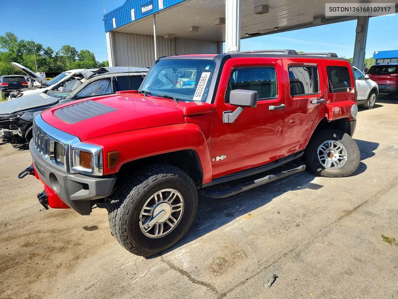 2006 Hummer H3 VIN: 5GTDN136168107117 Lot: 55326386