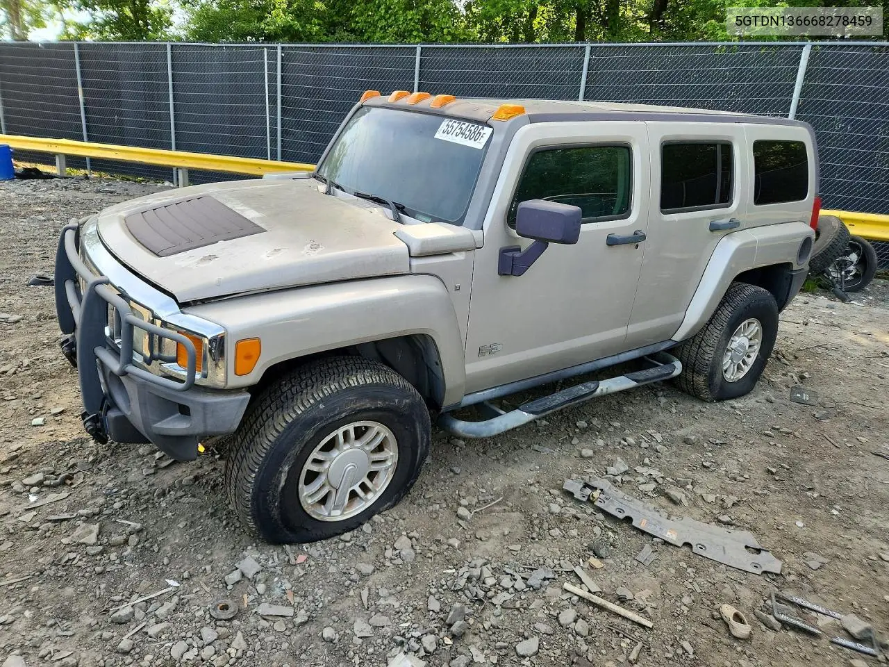 2006 Hummer H3 VIN: 5GTDN136668278459 Lot: 55754586