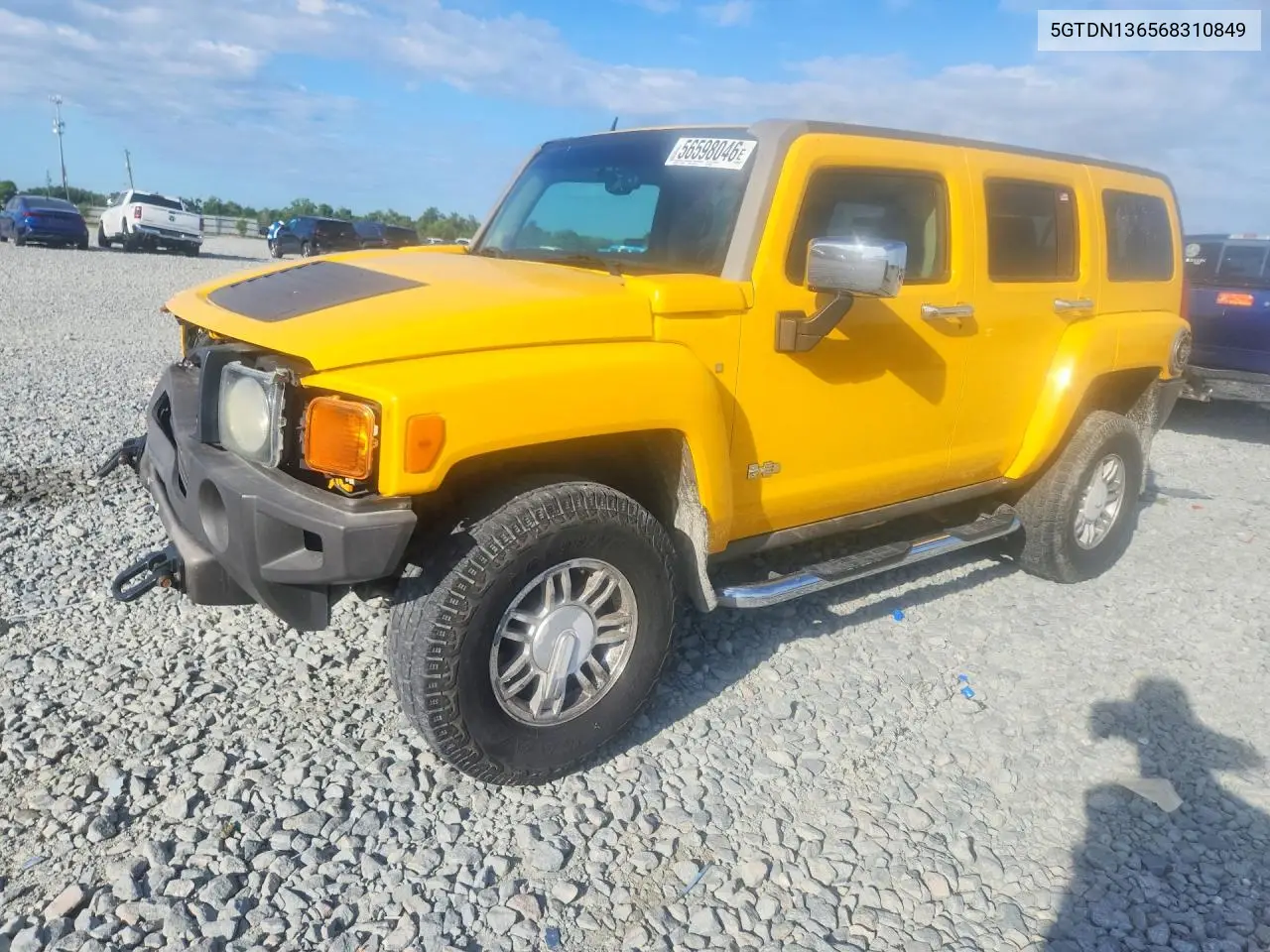 2006 Hummer H3 VIN: 5GTDN136568310849 Lot: 56598046
