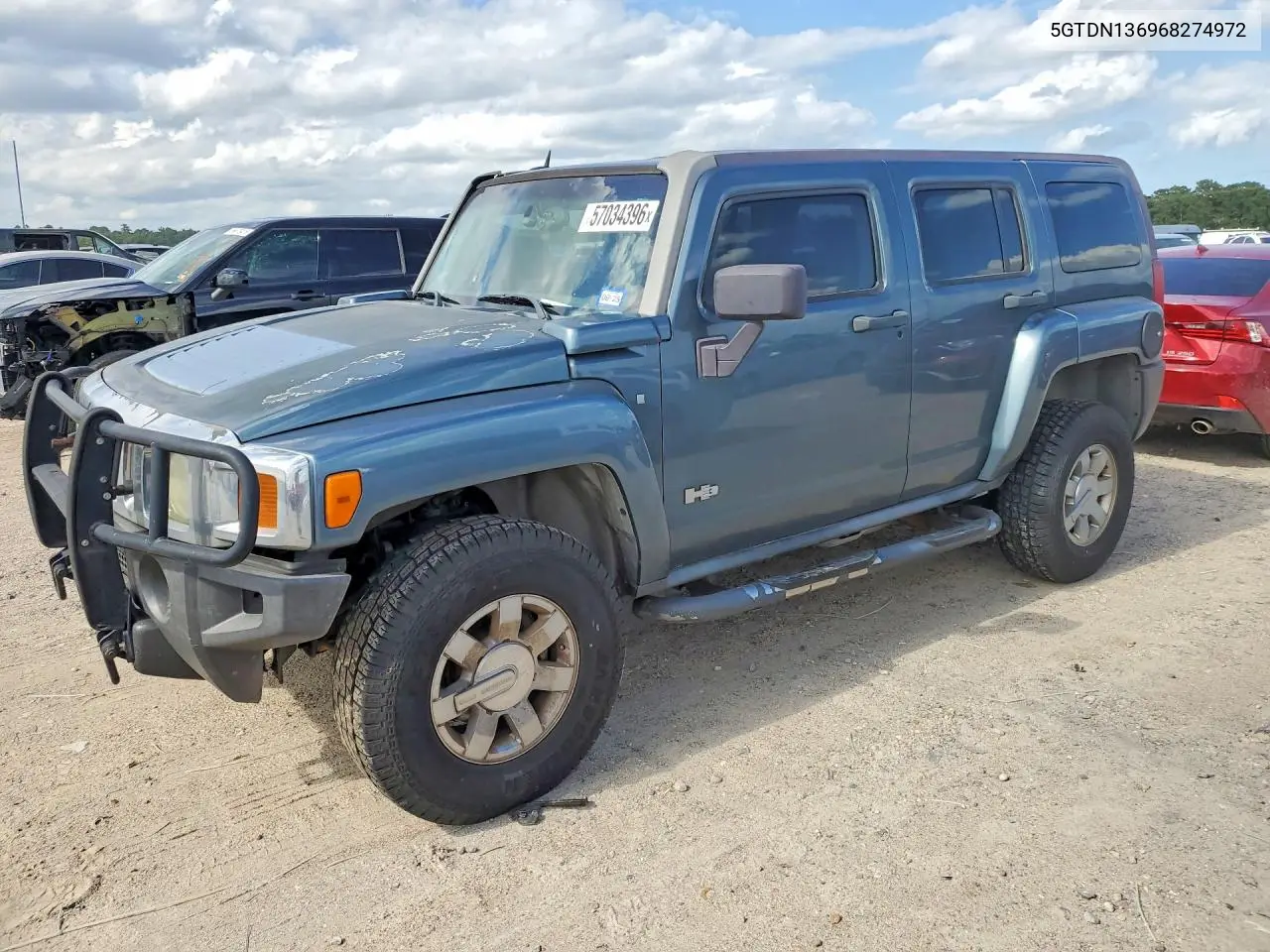 2006 Hummer H3 VIN: 5GTDN136968274972 Lot: 57034396