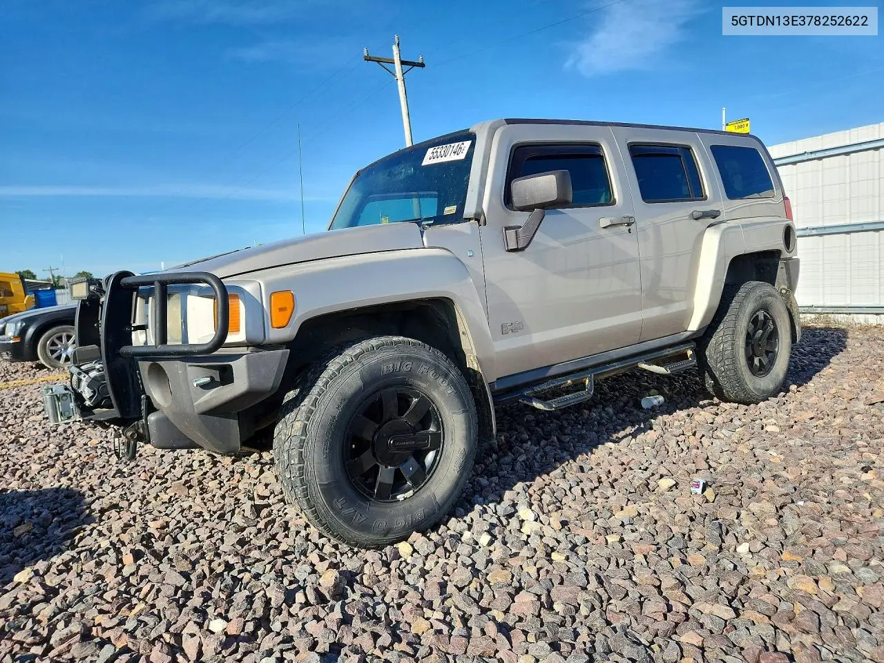 2007 Hummer H3 VIN: 5GTDN13E378252622 Lot: 55330146