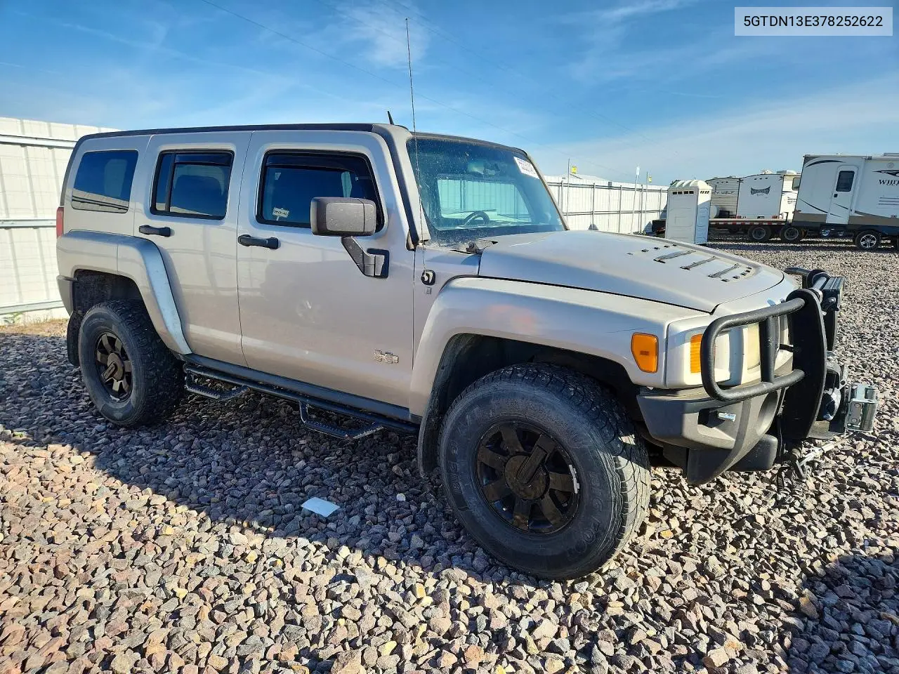 2007 Hummer H3 VIN: 5GTDN13E378252622 Lot: 55330146