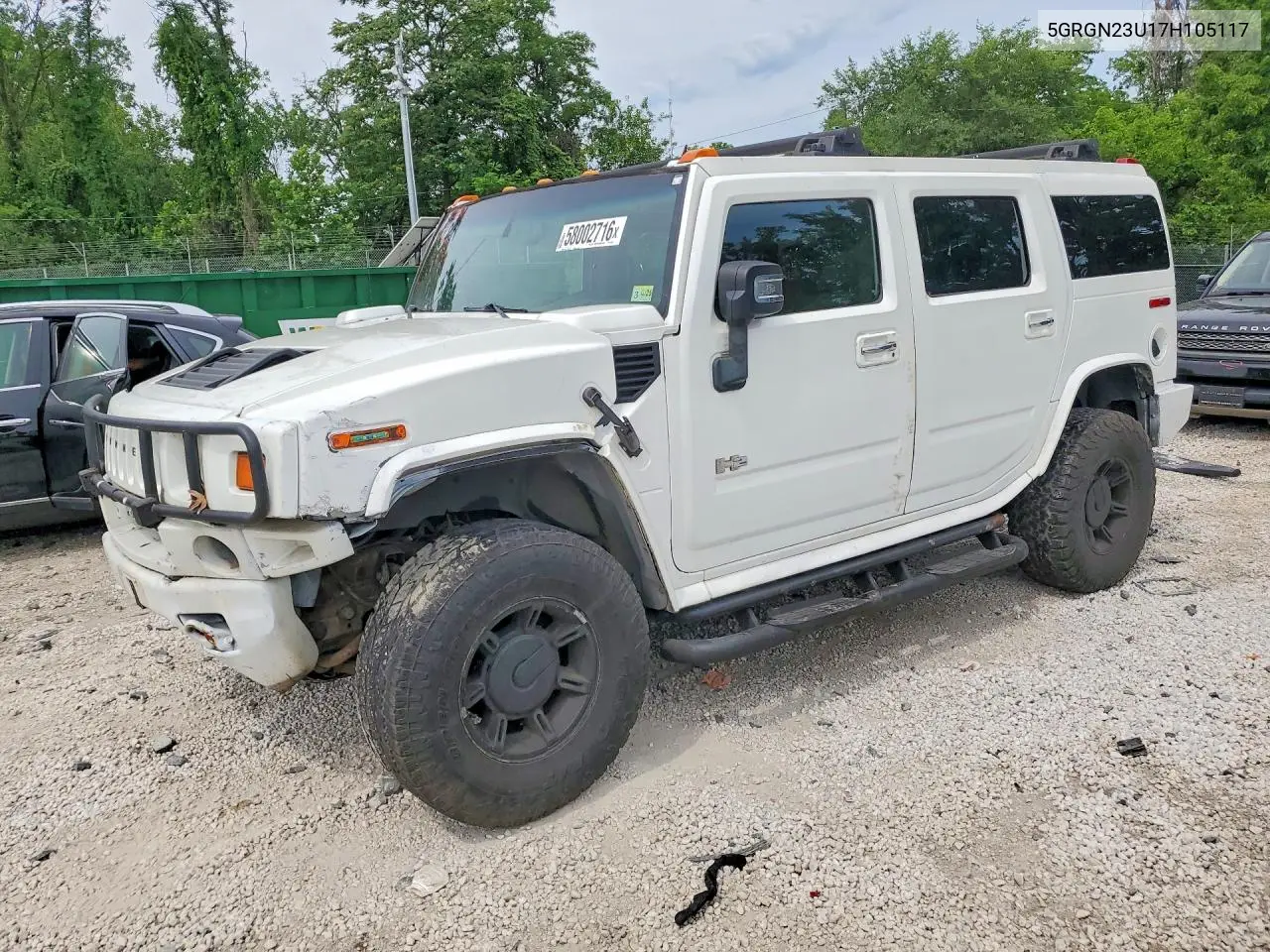 2007 Hummer H2 VIN: 5GRGN23U17H105117 Lot: 58002716