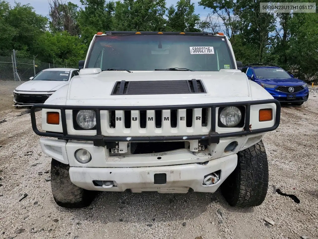 2007 Hummer H2 VIN: 5GRGN23U17H105117 Lot: 58002716