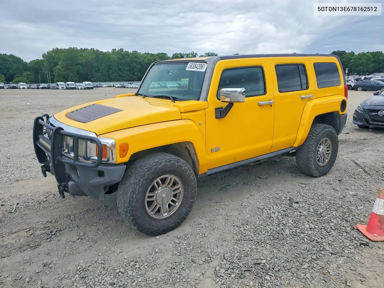 2007 Hummer H3 VIN: 5GTDN13E678162512 Lot: 58384206