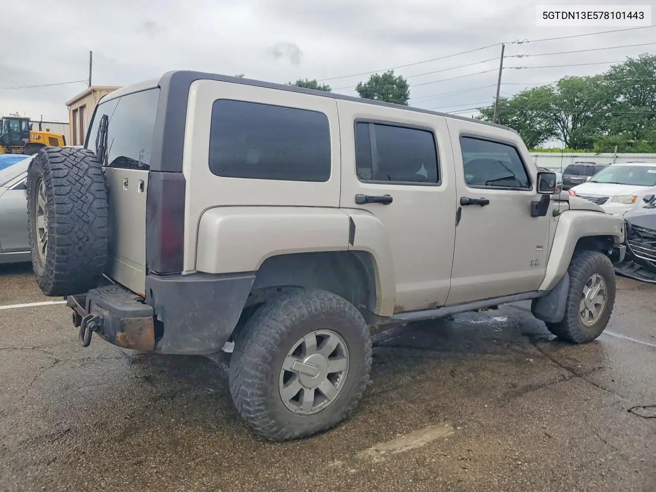 2007 Hummer H3 VIN: 5GTDN13E578101443 Lot: 59120456