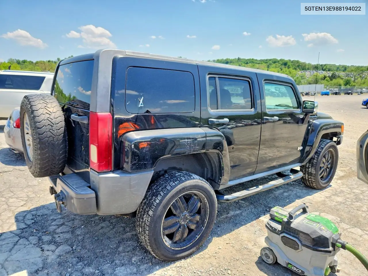 2008 Hummer H3 VIN: 5GTEN13E988194022 Lot: 52830216