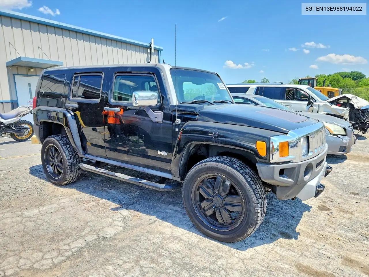 2008 Hummer H3 VIN: 5GTEN13E988194022 Lot: 52830216