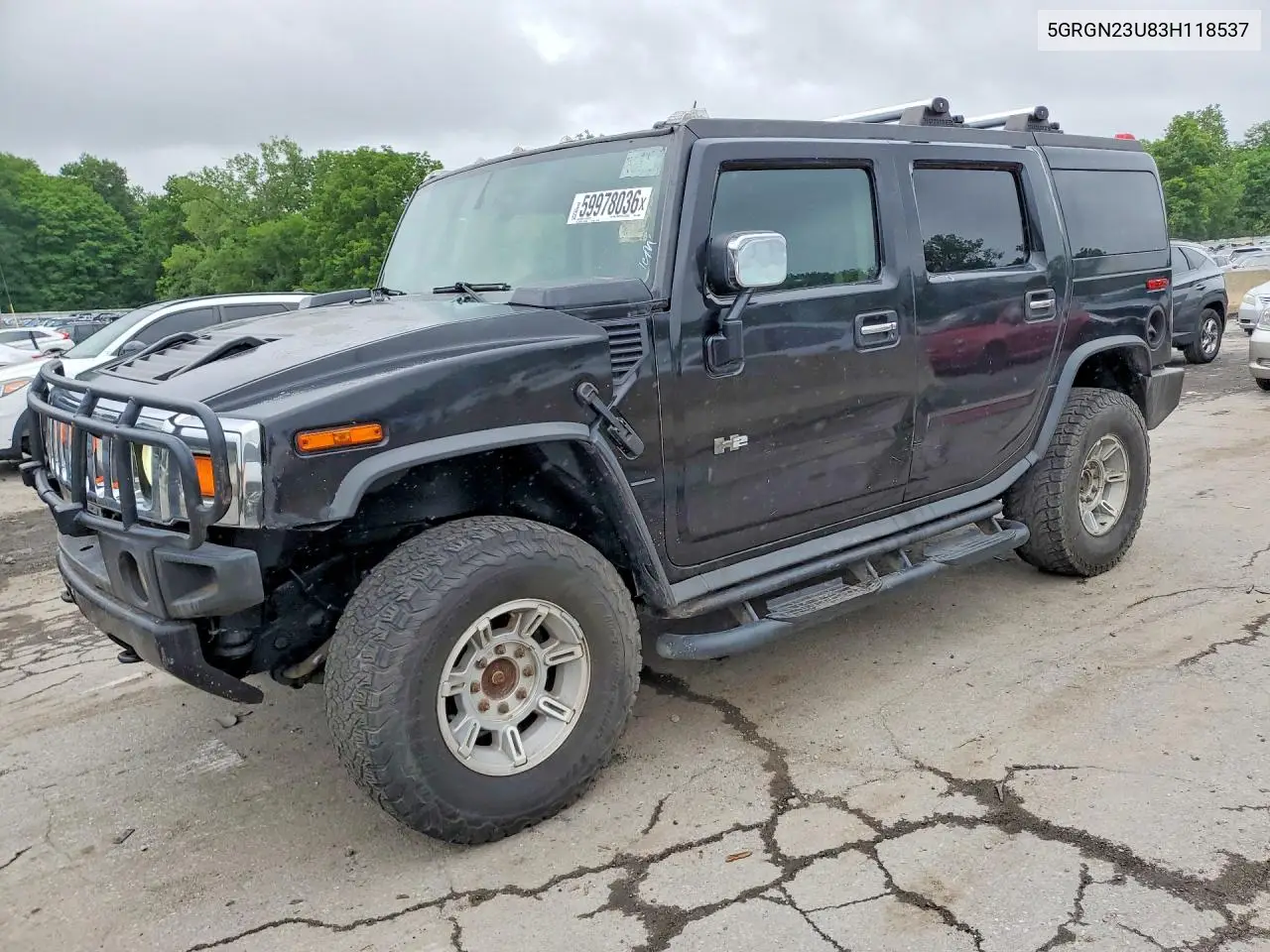 2003 Hummer H2 VIN: 5GRGN23U83H118537 Lot: 59978036