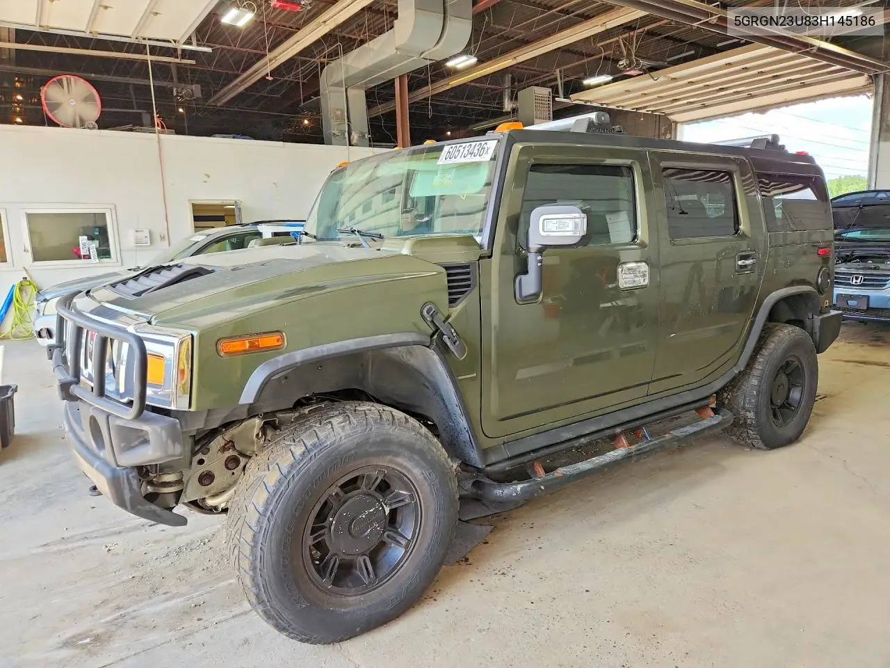 2003 Hummer H2 VIN: 5GRGN23U83H145186 Lot: 60513436