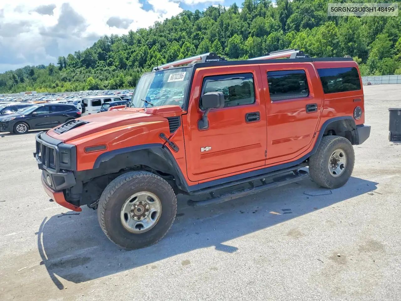 2003 Hummer H2 VIN: 5GRGN23U03H148499 Lot: 60702286