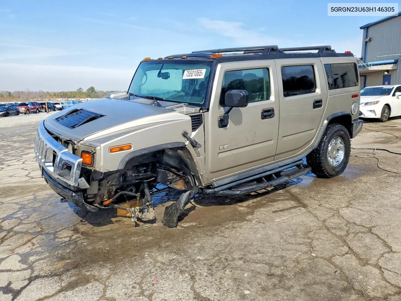 2003 Hummer H2 VIN: 5GRGN23U63H146305 Lot: 75501065