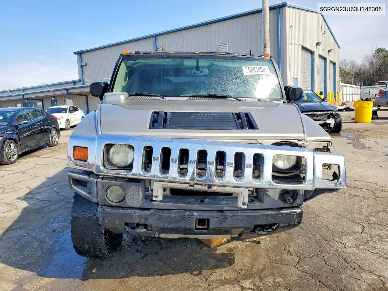 2003 Hummer H2 VIN: 5GRGN23U63H146305 Lot: 75501065