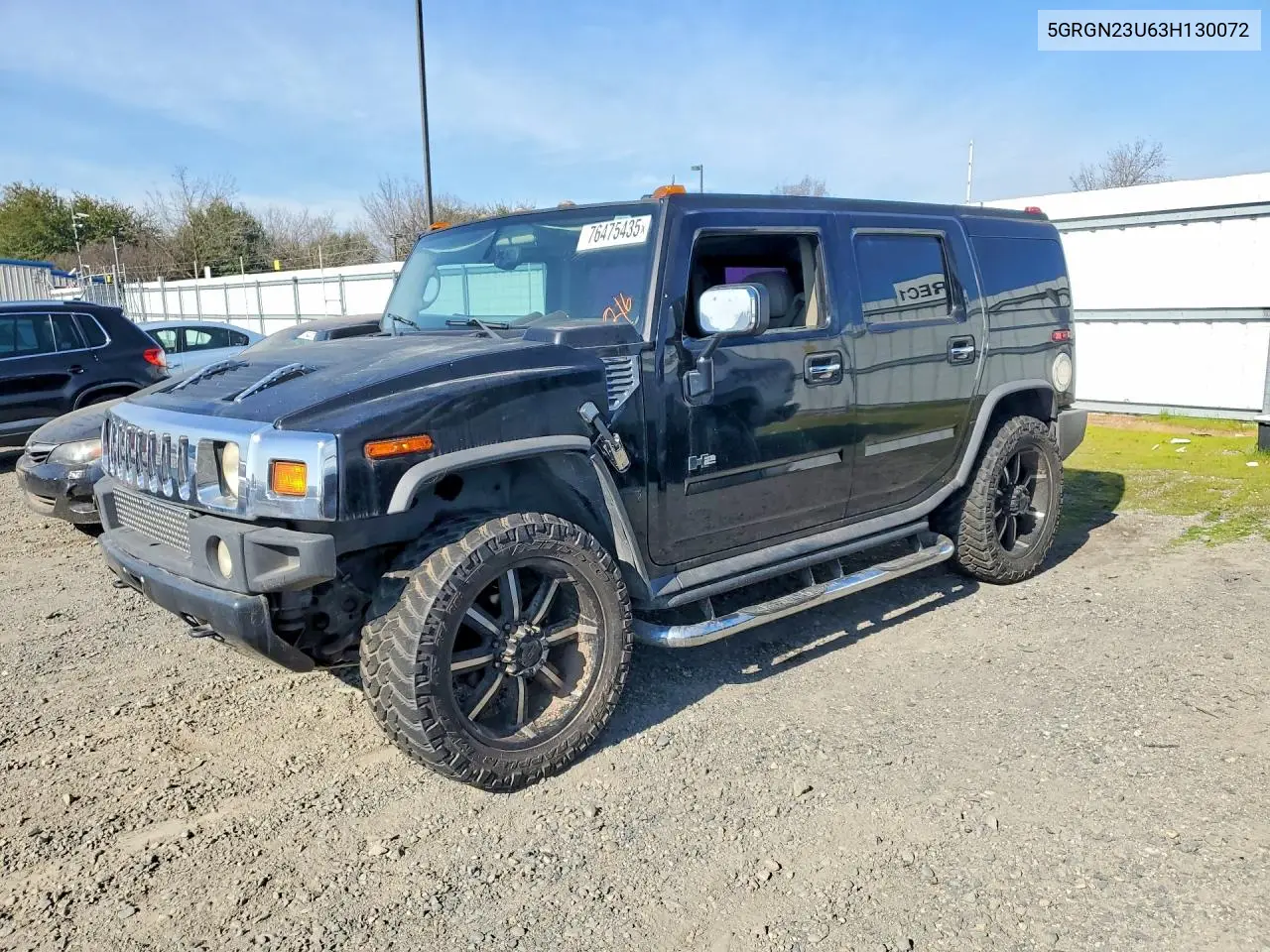 2003 Hummer H2 VIN: 5GRGN23U63H130072 Lot: 76475435