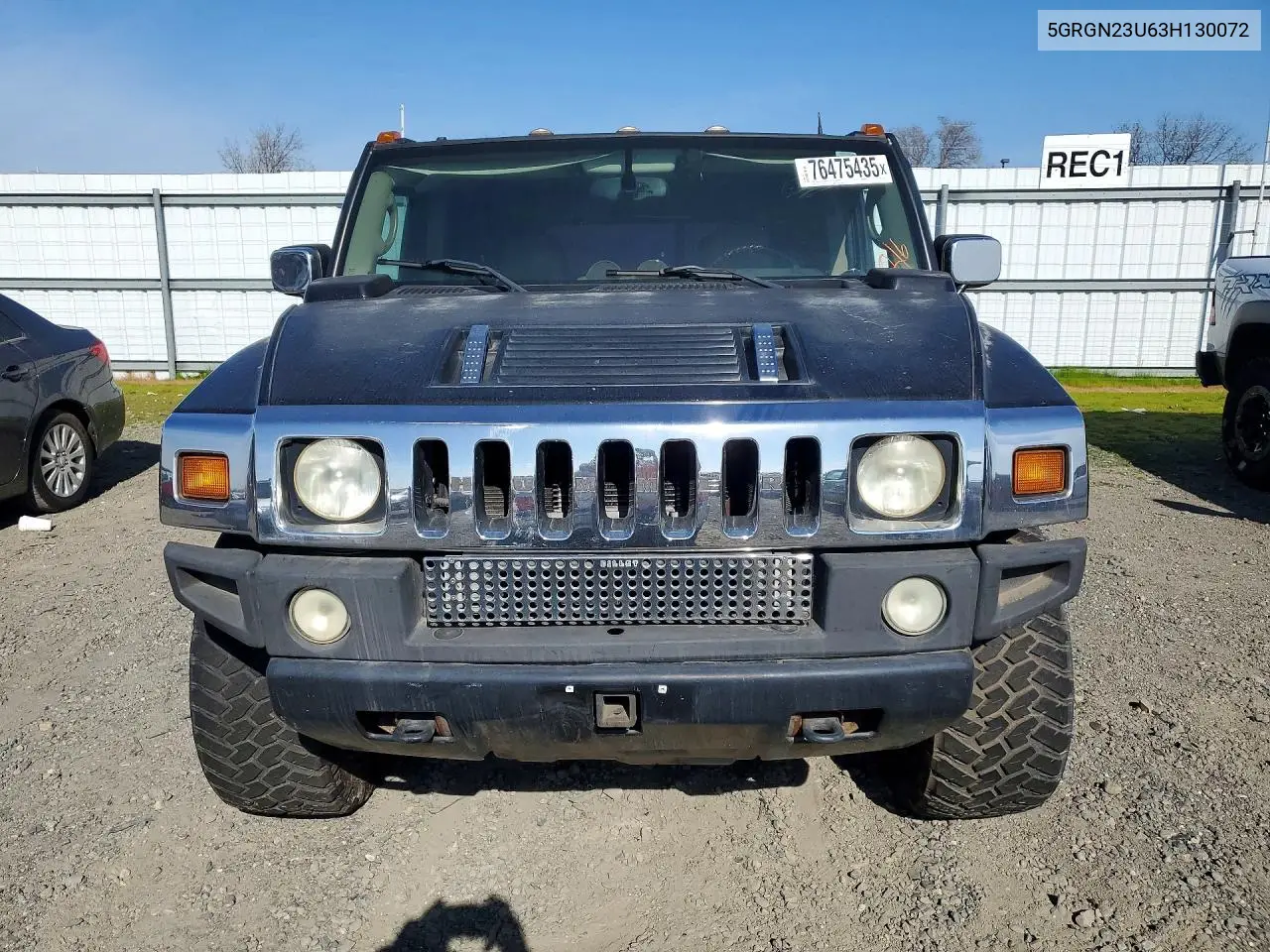 2003 Hummer H2 VIN: 5GRGN23U63H130072 Lot: 76475435