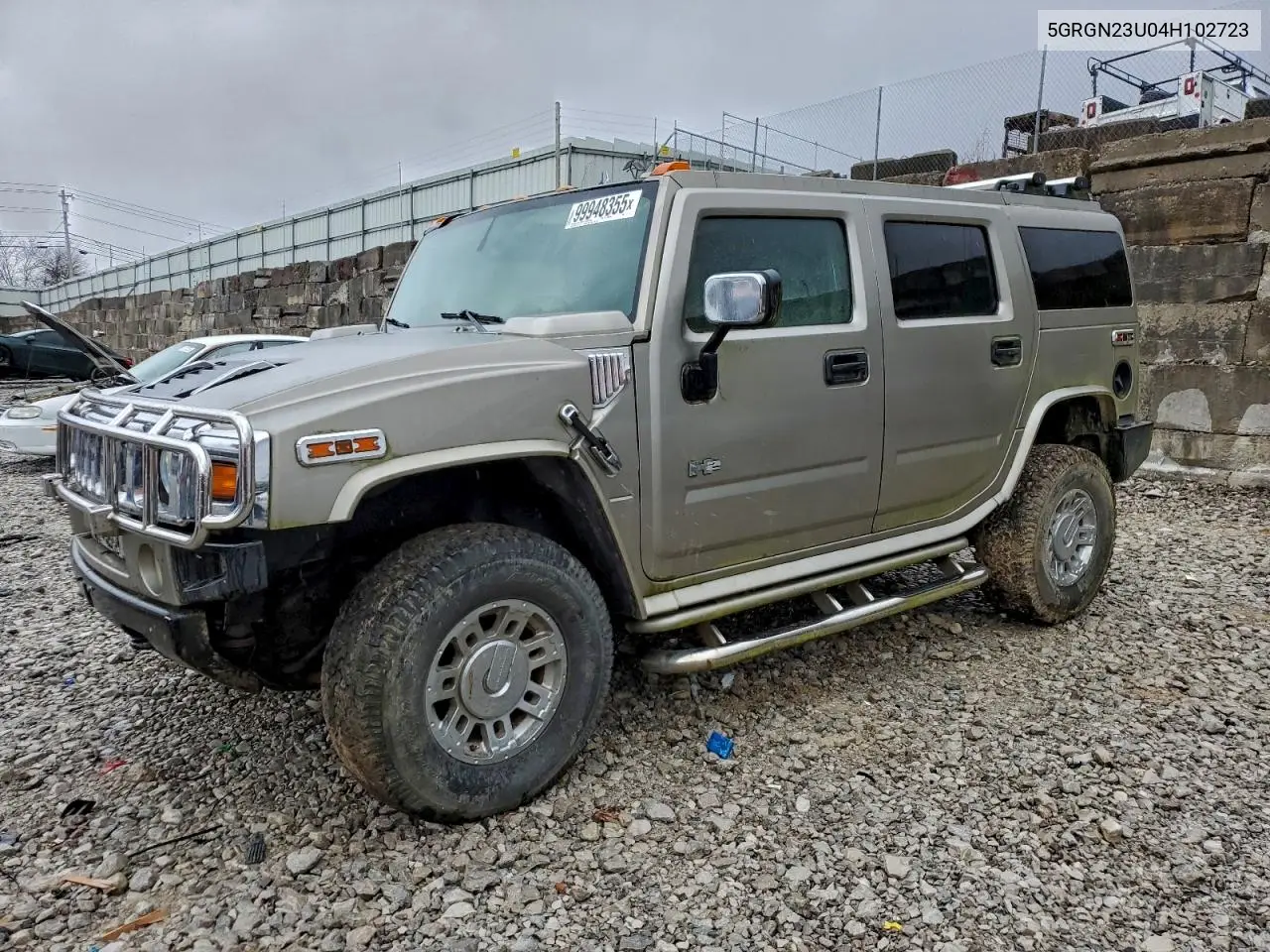 2004 Hummer H2 VIN: 5GRGN23U04H102723 Lot: 99948355