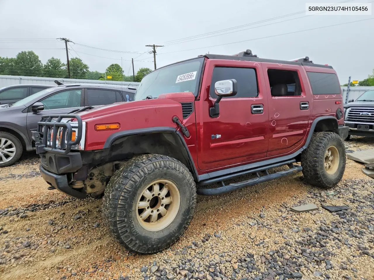 2004 Hummer H2 VIN: 5GRGN23U74H105456 Lot: 54263956