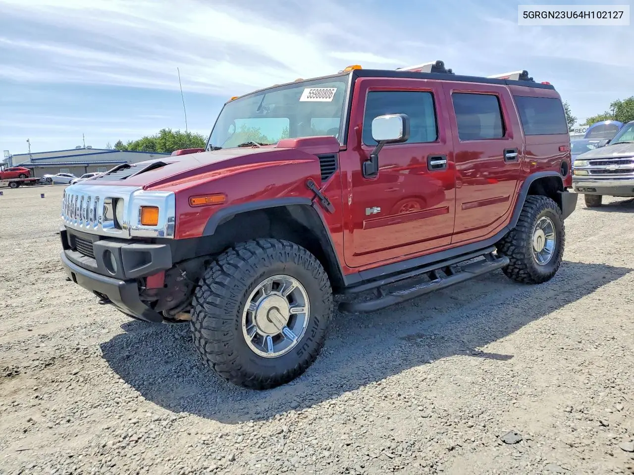 2004 Hummer H2 VIN: 5GRGN23U64H102127 Lot: 55980806
