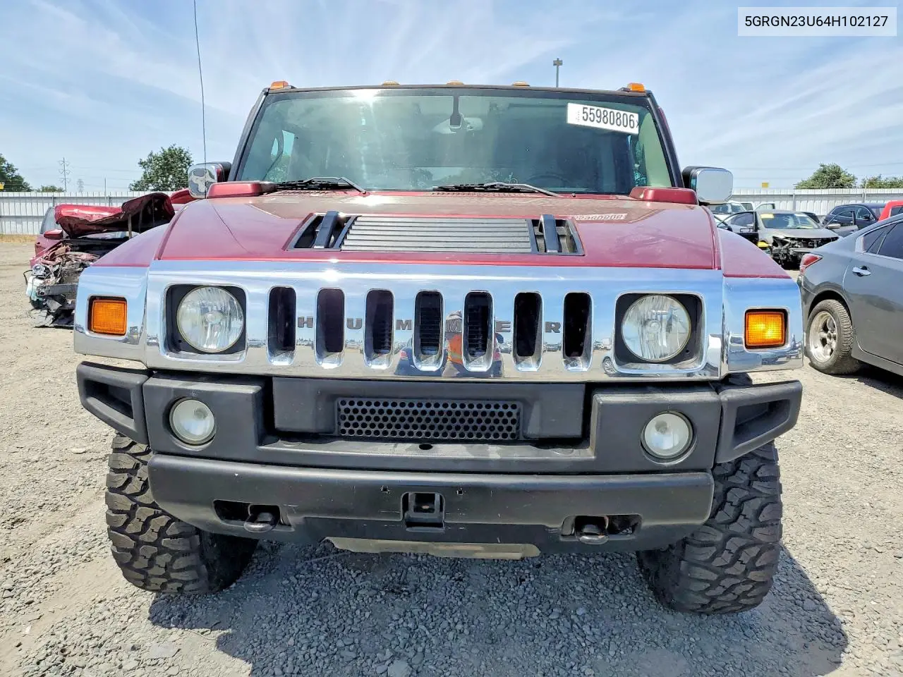 2004 Hummer H2 VIN: 5GRGN23U64H102127 Lot: 55980806