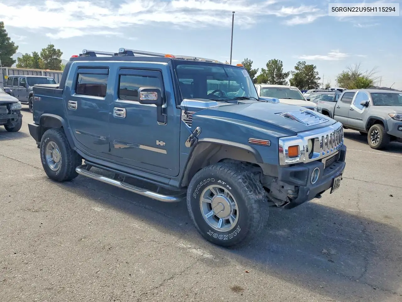 2005 Hummer H2 Sut VIN: 5GRGN22U95H115294 Lot: 60457076