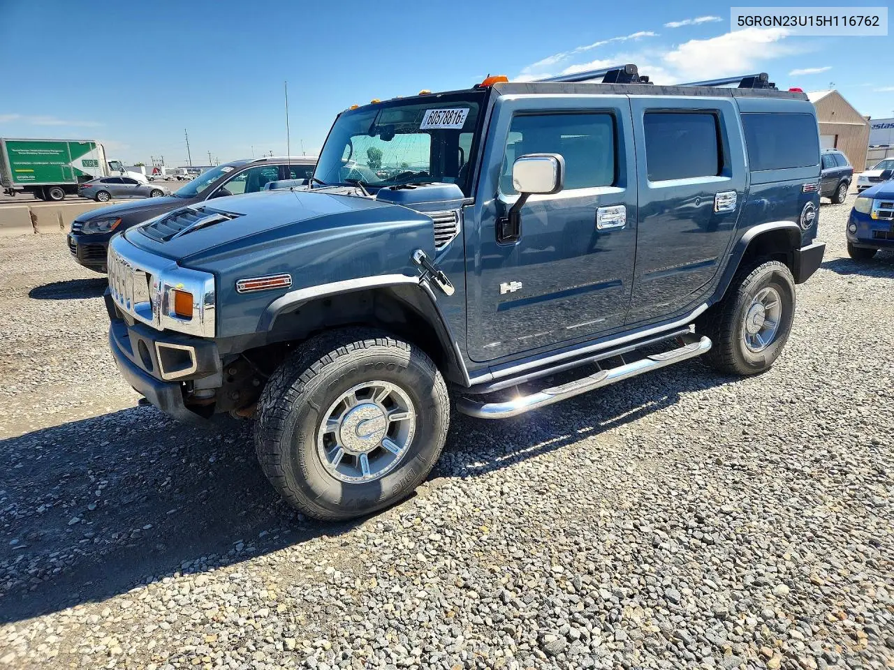 2005 Hummer H2 VIN: 5GRGN23U15H116762 Lot: 60578816
