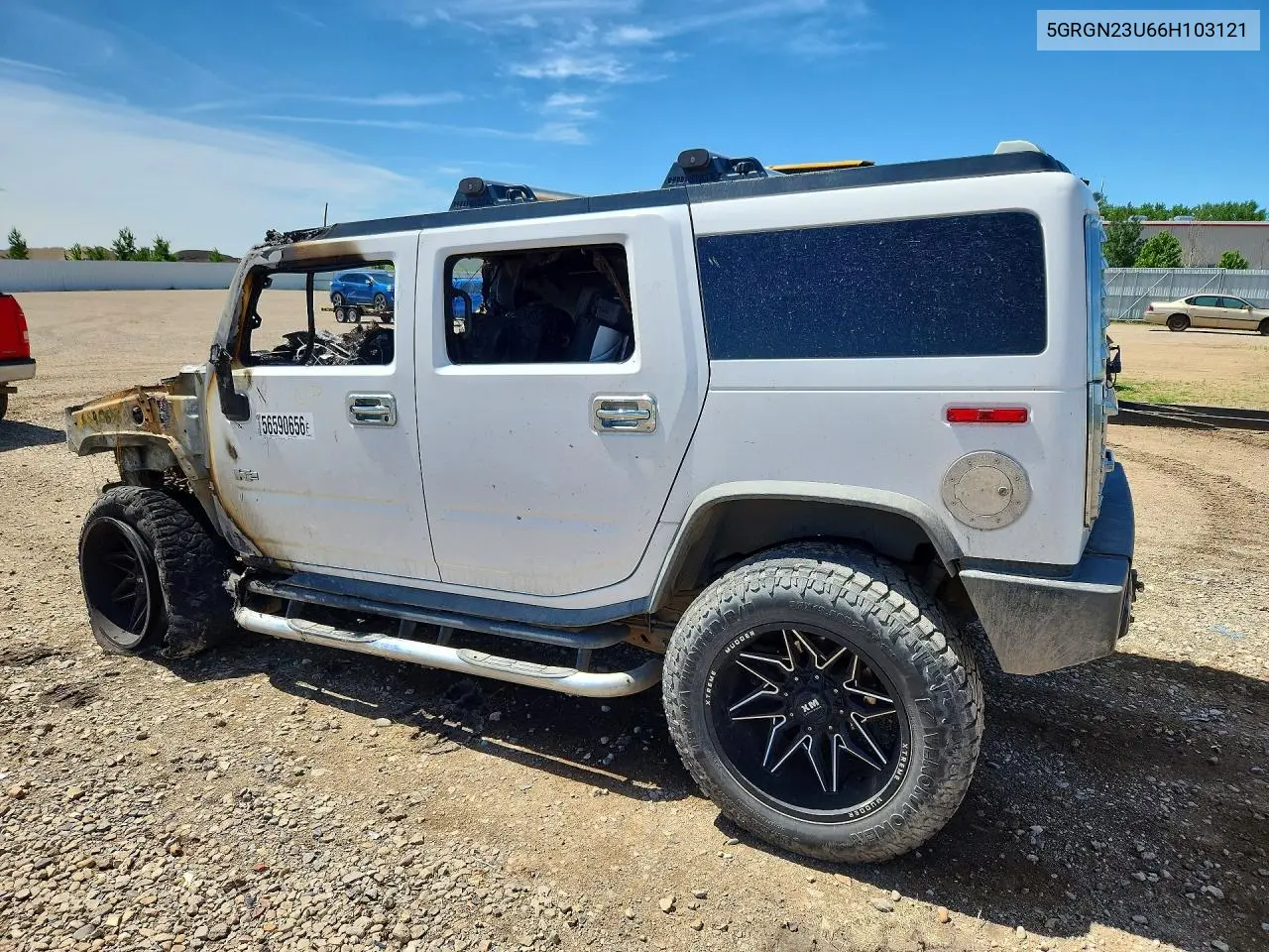 2006 Hummer H2 VIN: 5GRGN23U66H103121 Lot: 56590656